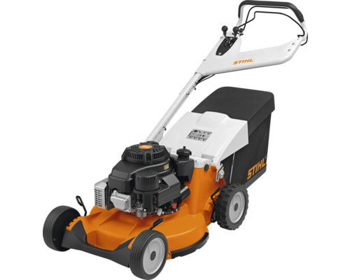 Benzinrasenmäher mit Fangkorb der Marke Stihl