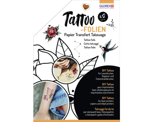 Glorex Tattoo Folien Papier für Transfertattoos im Format DIN A4