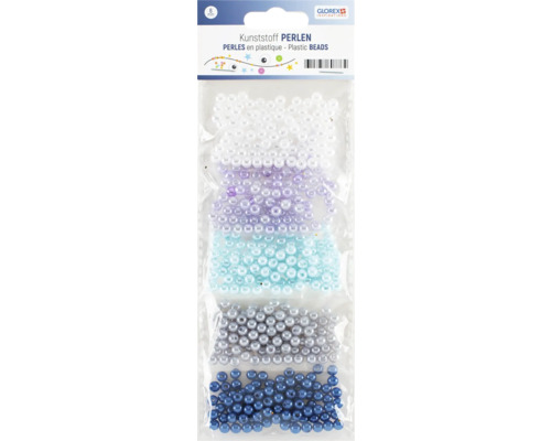 Kunststoffperlen in verschiedenen Farben, 6 mm, verpackt