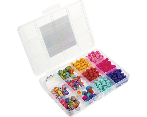 Sortierbox mit diversen bunten Perlen