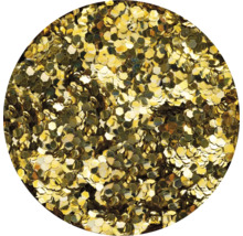 Goldener Glitzer in Hexagonform