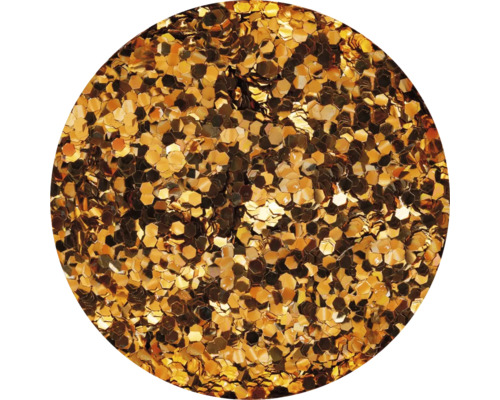 Goldfarbener Glitter mit hexagonaler Form