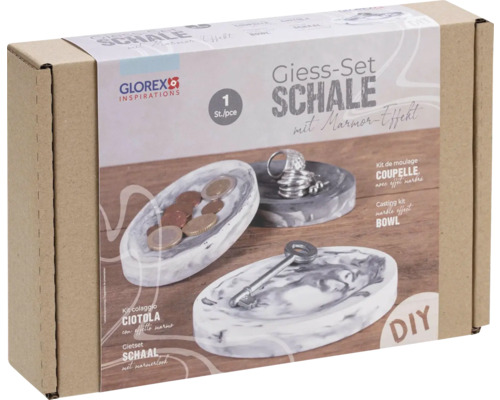 Giess-Set für Schalen mit Marmor-Effekt in Kartonverpackung