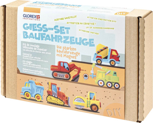 Glorex Gieß-Set Baufahrzeuge zum Basteln von Magneten