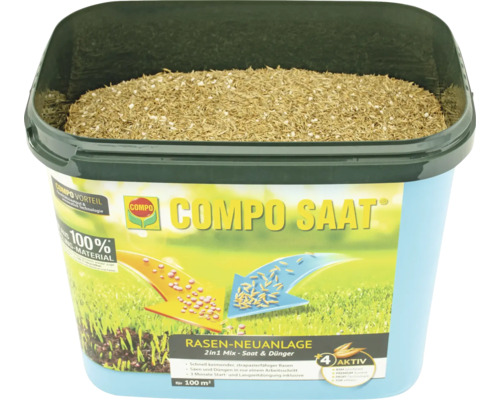 Compo Saat Rasen-Neuansaat 2in1 Mix Saat und Dünger im Eimer