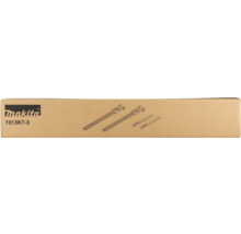 Makita Logo. Verpackungsinhalt mit zwei Führungsschienen und zwei Führungsschienenadaptern.