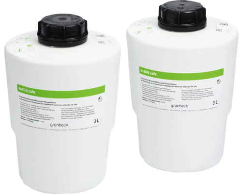 Grünbeck Mineralstofflösung exaliQ safe Korrosionsschutz 2x 3 l 114032 Zwei Behälter exaliQ safe Mineralstofflösung auf Phosphatbasis, je drei Liter