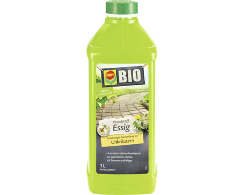 Grundstoff Essig COMPO BIO Unkrautbeseitigung Essig 3 l, Konzentrat für bis zu 500 m² Compo Bio Unkrautvernichter auf Essigbasis, 3 Liter