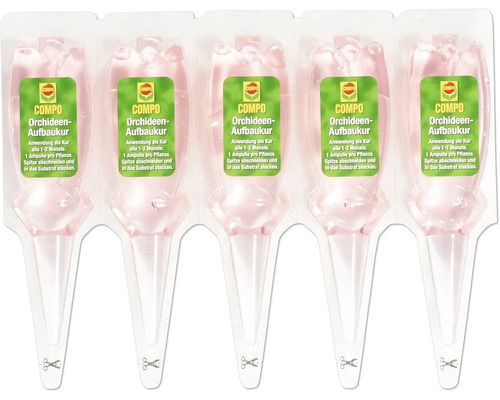 Fünf Ampullen Compo Orchideen Aufbaukur in Verpackung
