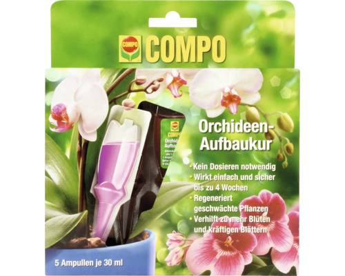 Orchideen Aufbaukur COMPO Orchideen Aufbaukur in Ampullen 5 x 30 ml Compo Orchideendünger Aufbaukur Packung mit fünf Ampullen