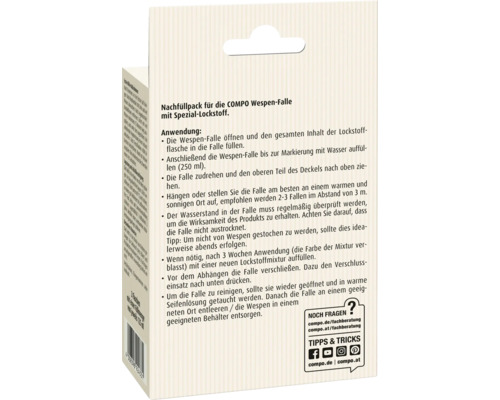 COMPO Wespenfallen Nachfüllpackung mit Spezial-Lockstoff