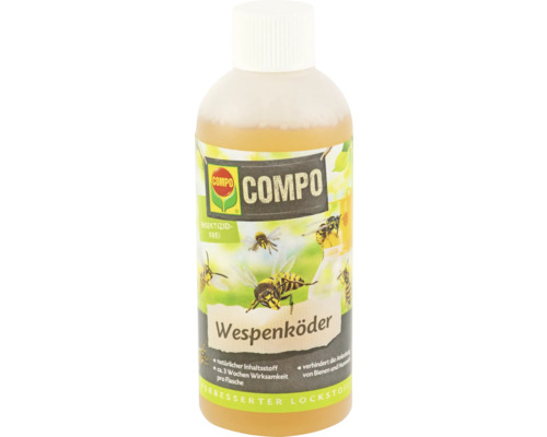 Wespenköder COMPO Wespenfallen Köder Nachfüllpack N Spezial-Lockstoff, insektizitfrei, bis zu 3 Wochen Wirksamkeit, 2 St. Compo Wespenköder in Flasche