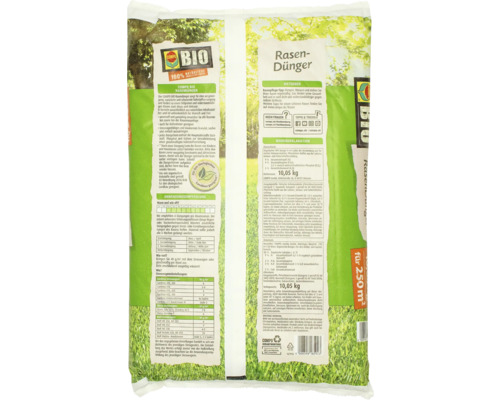 Verpackung COMPO Bio Rasendünger für 250 Quadratmeter