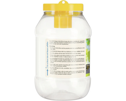 Wespenfalle aus Kunststoff mit gelbem Deckel