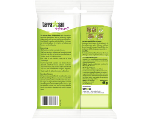 Terrasan Home Mückenspirale, Packungsinhalt mit zehn Räucherspiralen und Metallhalterung