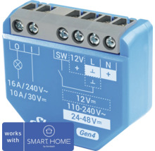 Blauer Smart Home Unterputzschalter mit Schraubklemmen