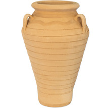 Terrakotta Amphore mit horizontalen Mustern und zwei Henkeln