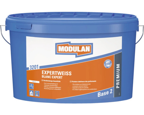MODULAN 3201 Expertweiß Wandfarbe im Wunschfarbton mischen lassen Eimer Modulan Expertweiss Innenfarbe