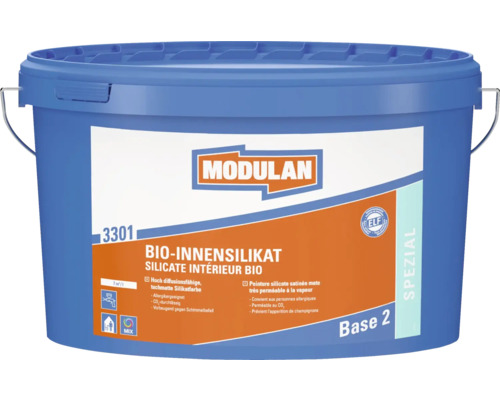 MODULAN 3301 Bio-Innensilikat im Wunschfarbton mischen lassen Eimer Bio-Innensilikatfarbe für den Innenbereich