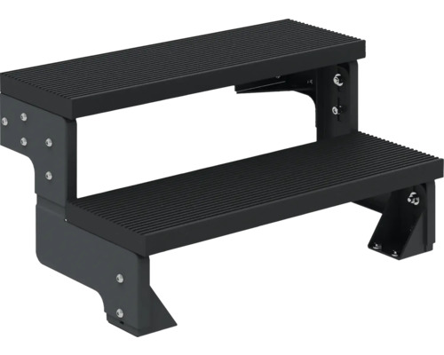 Zweistufige Treppe aus Metall für den Außenbereich