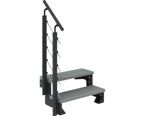 Treppe mit zwei Stufen und Geländer