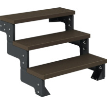 Dreistufige Treppe aus Kunststoff und Metall