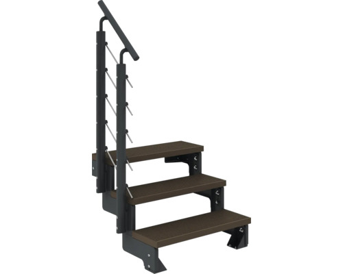 Treppe mit drei Stufen und Geländer