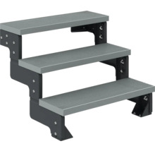 Dreistufige Treppe aus Kunststoff für den Außenbereich