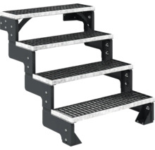 Treppe mit vier Stufen aus Metall
