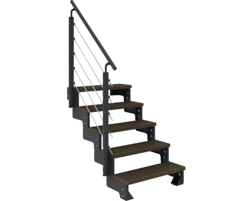 Treppe mit Geländer und vier Stufen