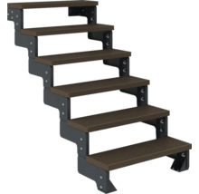 Treppe mit fünf Stufen aus Holz und Metall