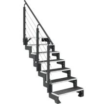 Metalltreppe mit Geländer und Gitterstufen
