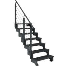Metalltreppe mit Geländer und Seilkonstruktion