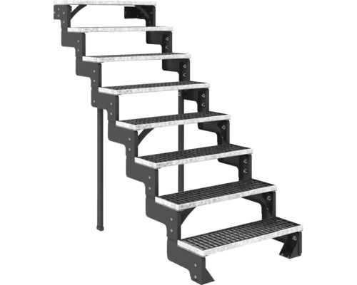 Metalltreppe mit sieben Stufen