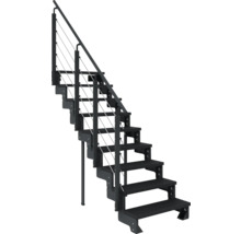 Stahltreppe mit Geländer und Stufen