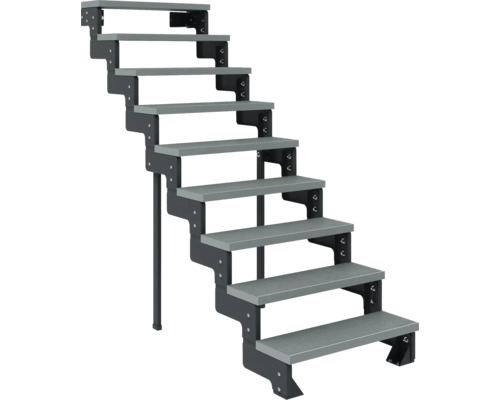 Treppe aus Metall mit sieben Stufen
