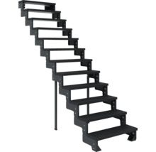 Gerade Treppe aus Metall mit Stützfuß