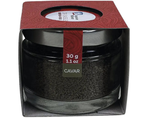Kaviar in einem Glasbehälter, 30 Gramm