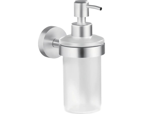 Seifenspender Tesa MOON transparent/aluminium matt 40633-00000-00 Wandseifenspender aus Edelstahl und Glas