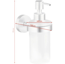 Wandseifenspender mit Maßangaben