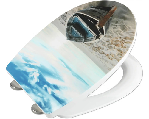 Toilettendeckel mit Bootsmotiv