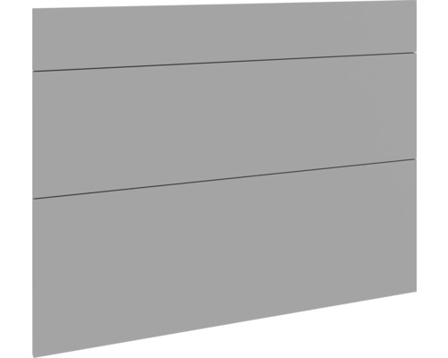 Graue Holzfassade mit horizontalen Brettern