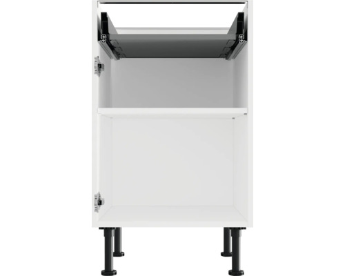 Küchenunterschrank mit Auszug und schwarzen Füßen