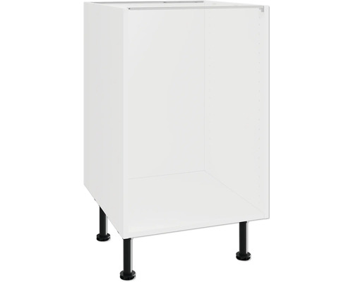 PICCANTE Smart Unterschrankkorpus für 1 Schubkasten und 2 Auszüge BxTxH 50 x 55,5 x 70,4 cm weiß zerlegt "Nr. 20" Küchenunterschrank mit schwarzen Füßen