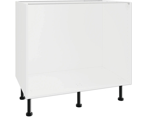 PICCANTE Smart Unterschrankkorpus für 1 Schubkasten und 2 Auszüge BxTxH 90 x 55,5 x 70,4 cm weiß zerlegt "Nr. 24" Küchenunterschrank ohne Front und Arbeitsplatte