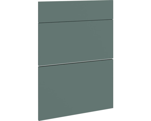 PICCANTE Smart Frontenset Unterschrank 50 cm 1 Schubkastenblende und 2 Auszugblenden steingrün matt mit Dickkante "AB" Schrankfront mit drei Schubladen