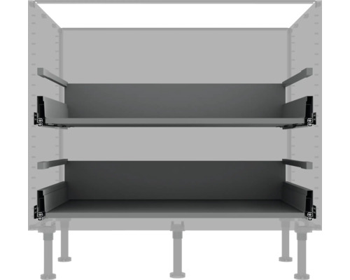 Grauer Schubladeneinsatz für den Küchenschrank