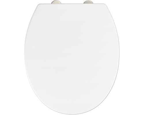 Wenko WC-Sitz Crevada weiß mit Absenkautomatik Befestigungsart von oben 26210100P Weißer Toilettendeckel von oben