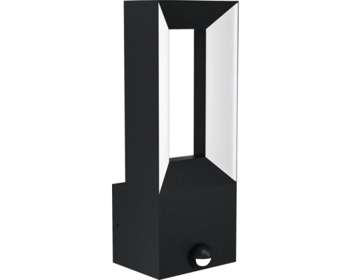 LED Sensor Außenwandleuchte 2x 5W 2x 550 lm 3000 K HxB 29x11 cm Riforano schwarz Außenleuchte mit Bewegungsmelder