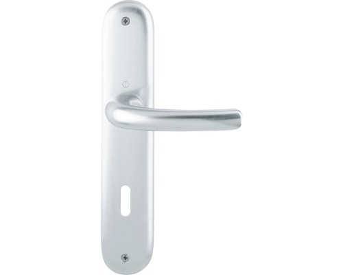 Langschildgarnitur BB Hoppe 2804926 Tokyo 1710/273P Lochabstand 72 mm silber Türgriff aus Metall mit Langschild